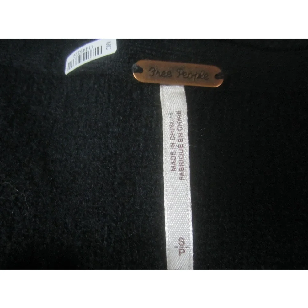 Free‎ People Womens Small Sweater Black Long Sleeve V-Neck Casual Knit - Picture 4 of 9